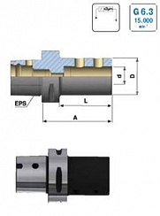 Оправка для крепления сверл с МНП  с цилиндрическим хвостовиком и лыской  по ГОСТ 2 8 7 0 6 -9 0 (ISO 9 7 6 6 -8 9 ) 