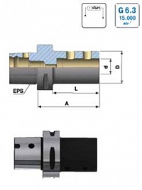 Оправка для крепления сверл с МНП  с цилиндрическим хвостовиком и лыской  по ГОСТ 2 8 7 0 6 -9 0 (ISO 9 7 6 6 -8 9 ) 